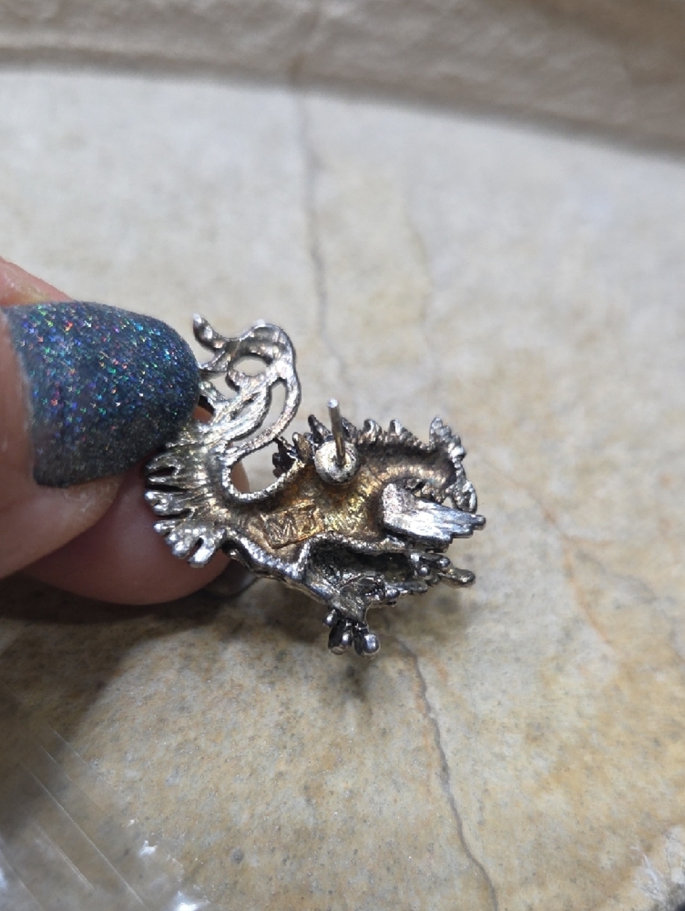 MJ Silver Phoenix firebird Dragon Earrings - Rare - Picture 5 of 7